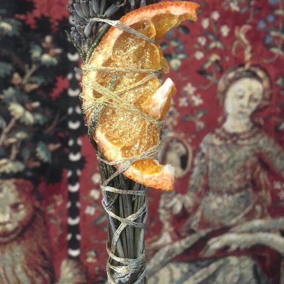 Orange and Lavender Sun botanical wand- dried herbs and flowers smudge - Picture 5 of 5